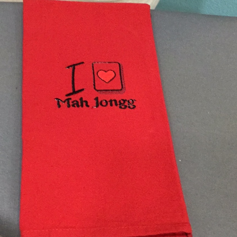 Red Mahjongg towel